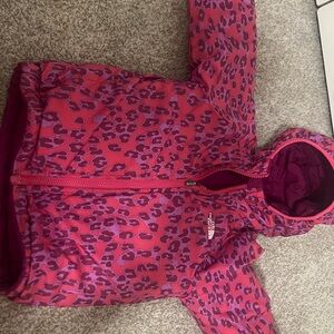 The Northface Reversible Toddler Pink and Purple Leopard Print Jacket
